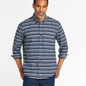 L.L. Bean Men's Comfort Stretch Flannel Shirt, Traditional Fit, Stripe